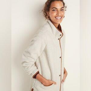 Women's Cream Old Navy Sherpa Suede Jacket